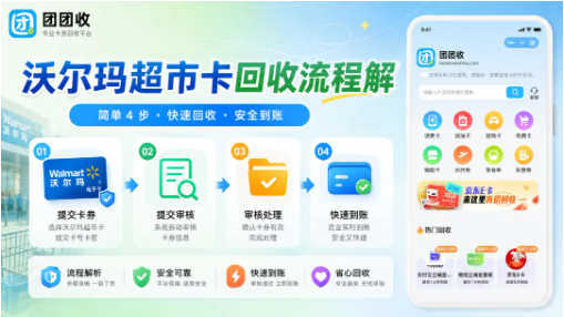 【团团收】沃尔玛超市卡回收流程详解：避免风险，轻松回收！