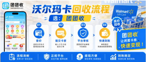 【团团收】沃尔玛卡不方便到店消费?端午节回收流程和到账说明