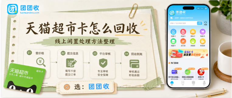 【团团收】天猫超市卡怎么回收?线上购物卡闲置处理方法整理