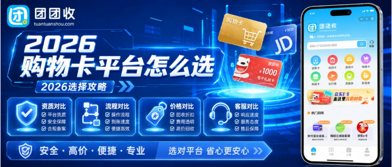 【团团收】2026购物卡回收平台怎么选？靠谱回收方法和安全提交指南
